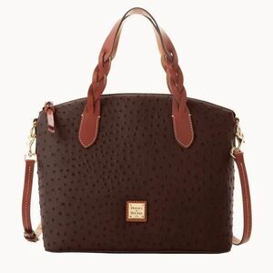 NWT Dooney & Bourke Brown Tmoro Color Ostrich Celeste Satchel  ($368.00)